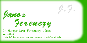 janos ferenczy business card